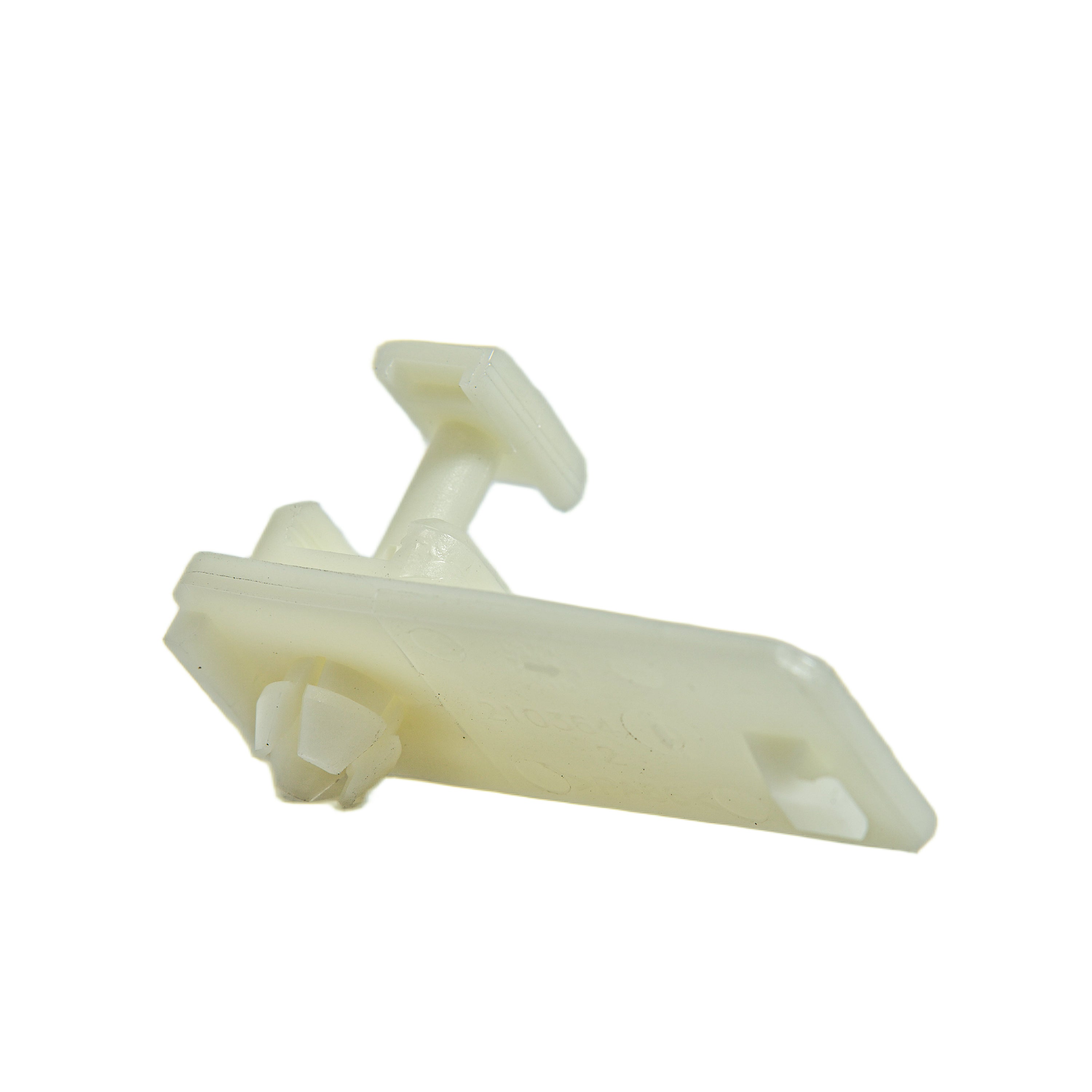 Guia deslizante completo do assento ISRI NTS em plástico claro, vista frontal inclinada