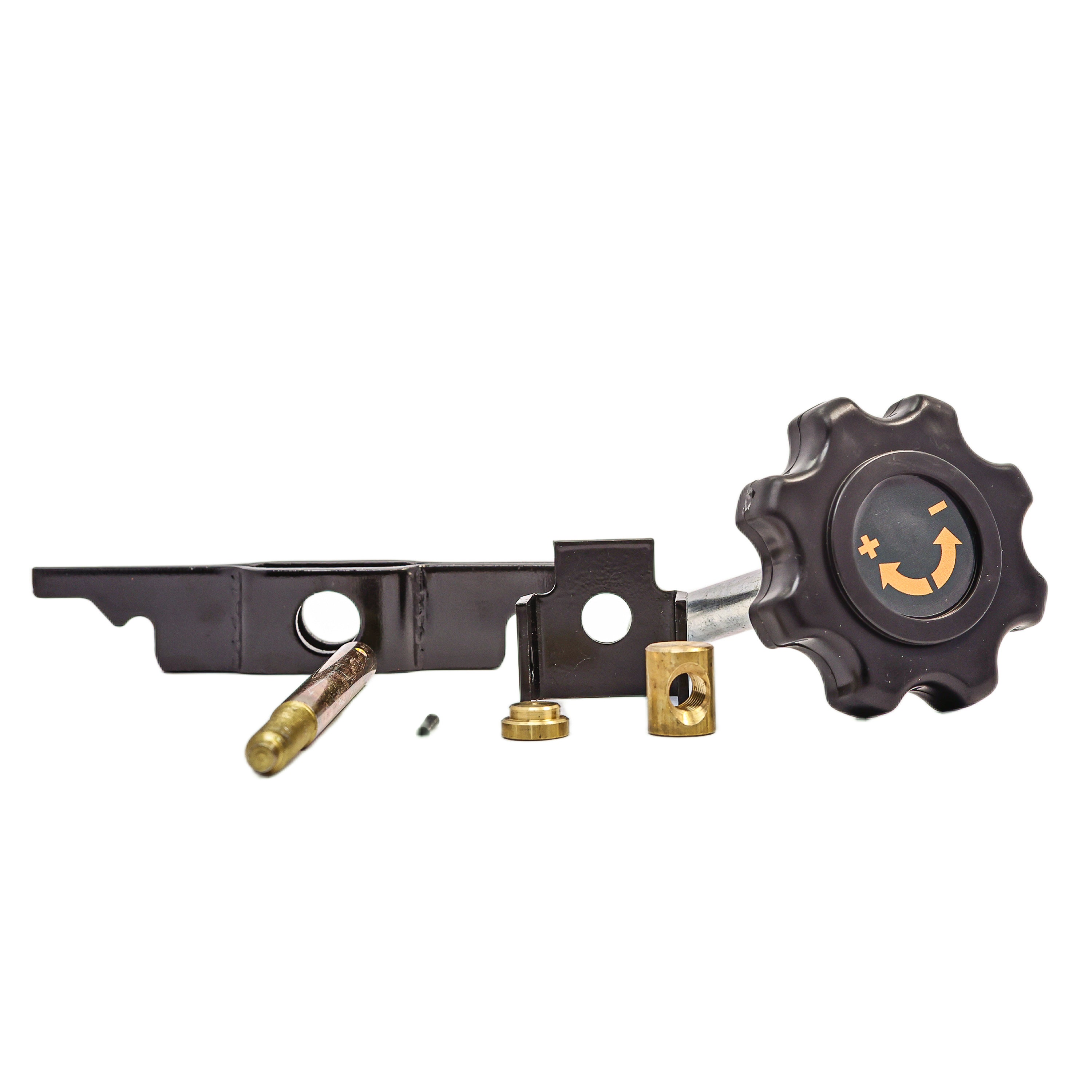 Kit balanceador frontal hidráulico ISRI parcialmente montado, mostrando articulação e manopla