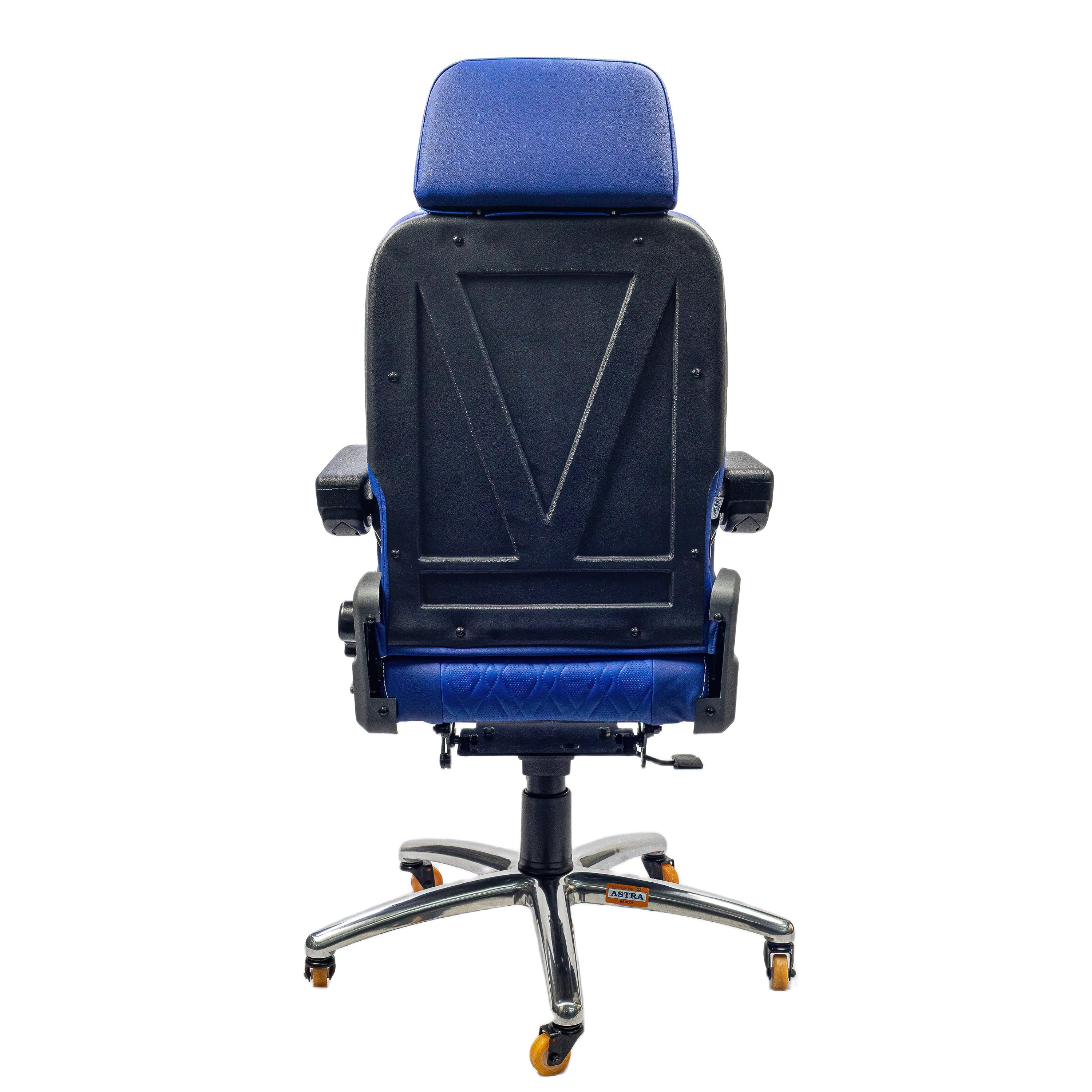 Cadeira Confort Navigator 4002 Astra azul – vista traseira com encosto ergonômico