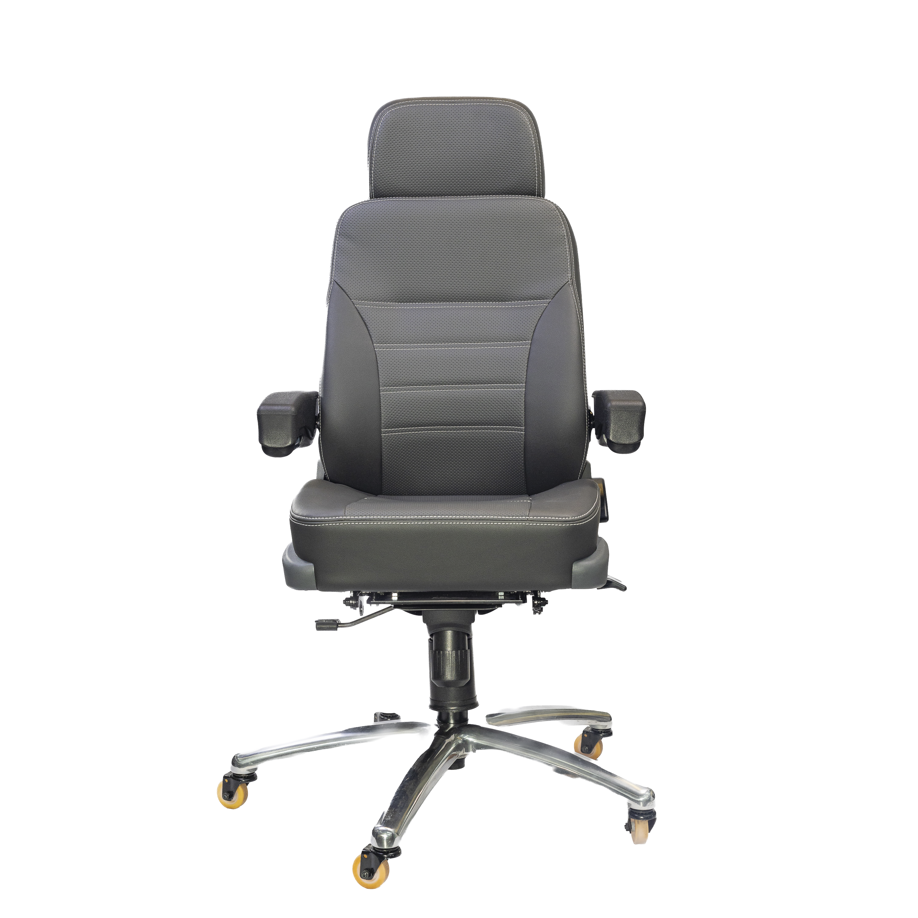 Cadeira Confort Navigator 4002 Cinza Astra – vista frontal com encosto ergonômico