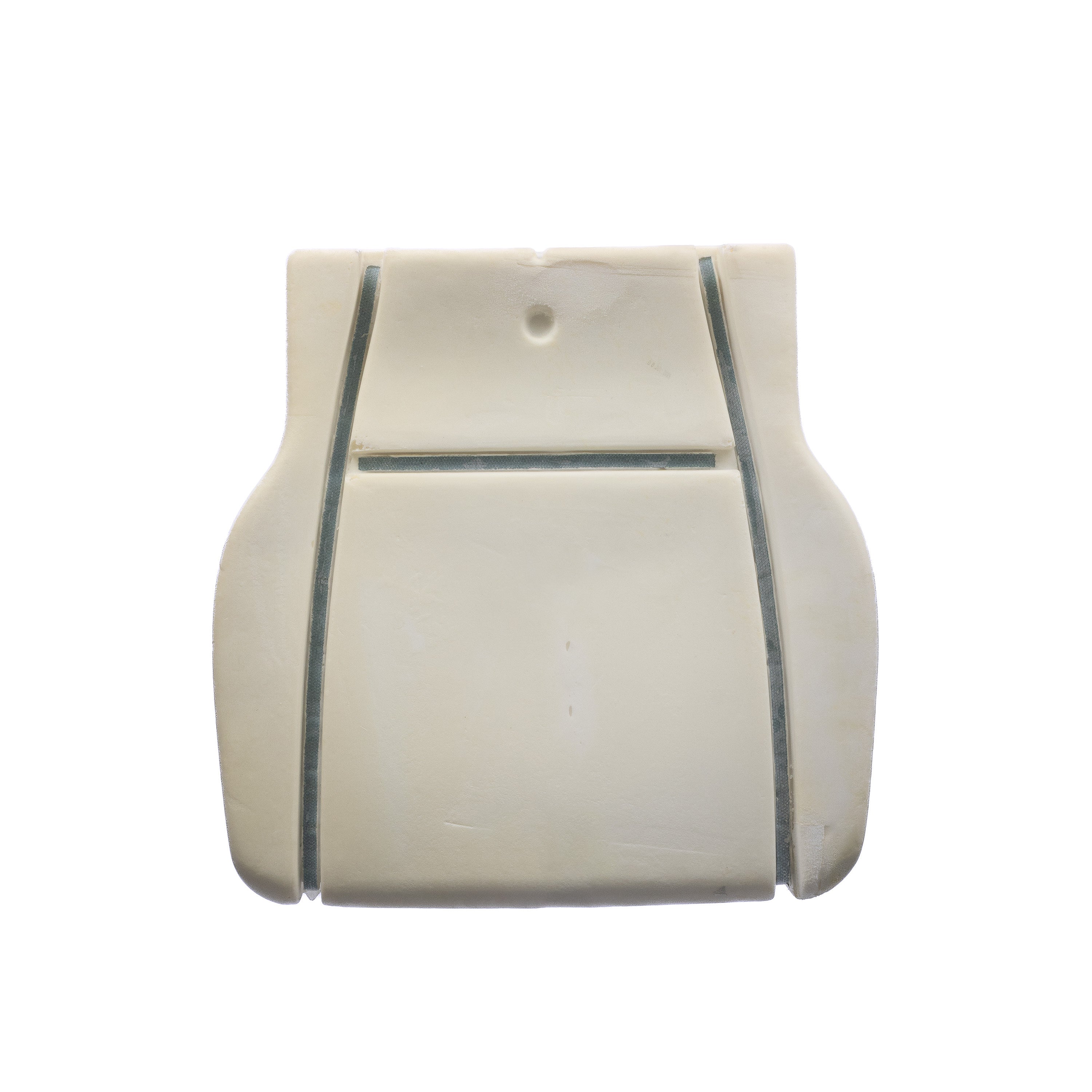 Espuma de assento para banco Isri de caminhão Scania Nts, vista frontal, com estrutura anatômica em poliuretano.