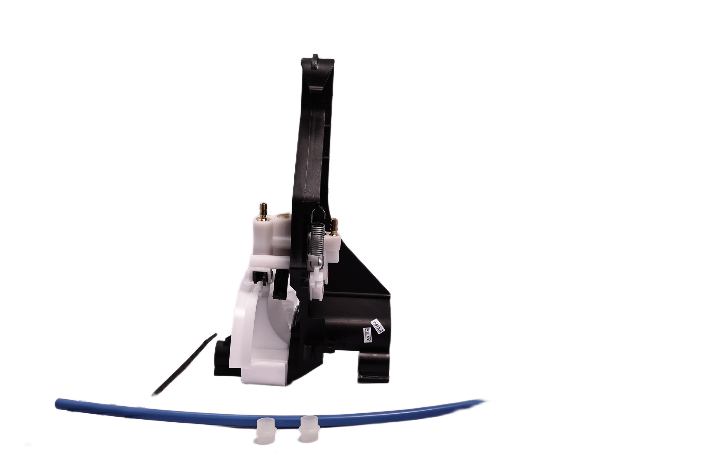 Válvula pneumática banco a ar Axor/Atego, vista diagonal destacando detalhes de montagem e conexões.