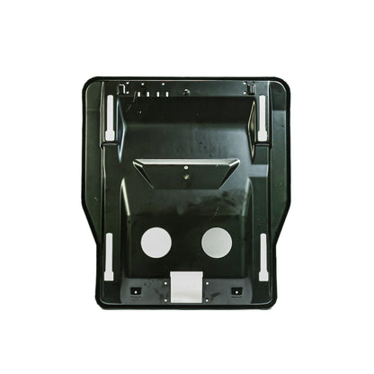 Bandeja metálica de assento para banco a ar ISRI Scania e Volvo, fabricada em aço carbono com pintura preta.