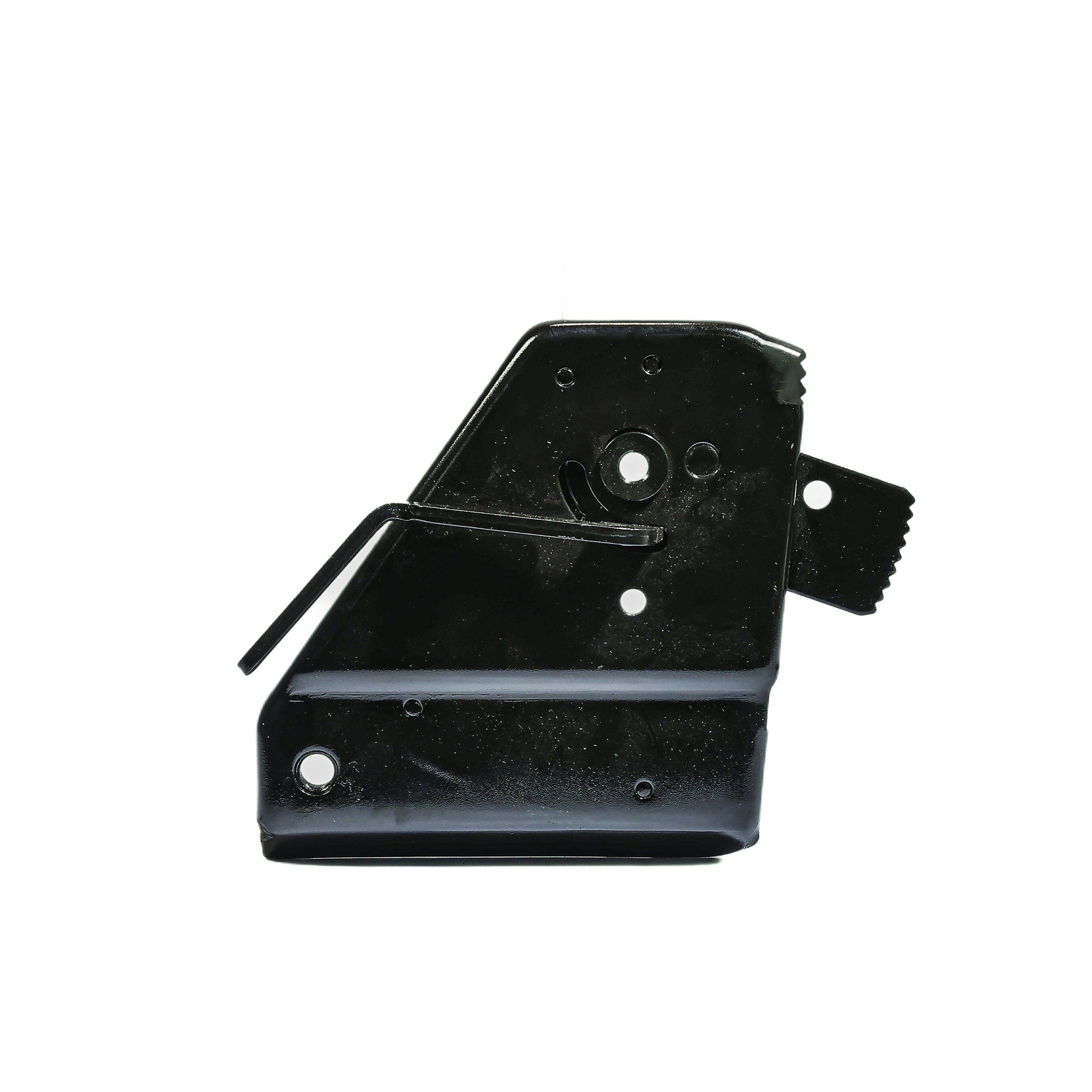 Placa lateral esquerda do banco Isri para caminhão Scania 113 e Volvo, vista lateral detalhada.