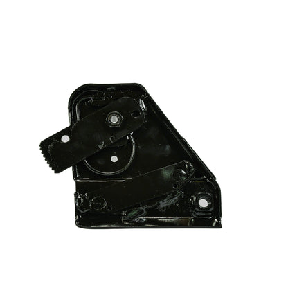 Placa lateral esquerda de banco Isri para caminhão Scania 113/Volvo, vista frontal mostrando encaixes.