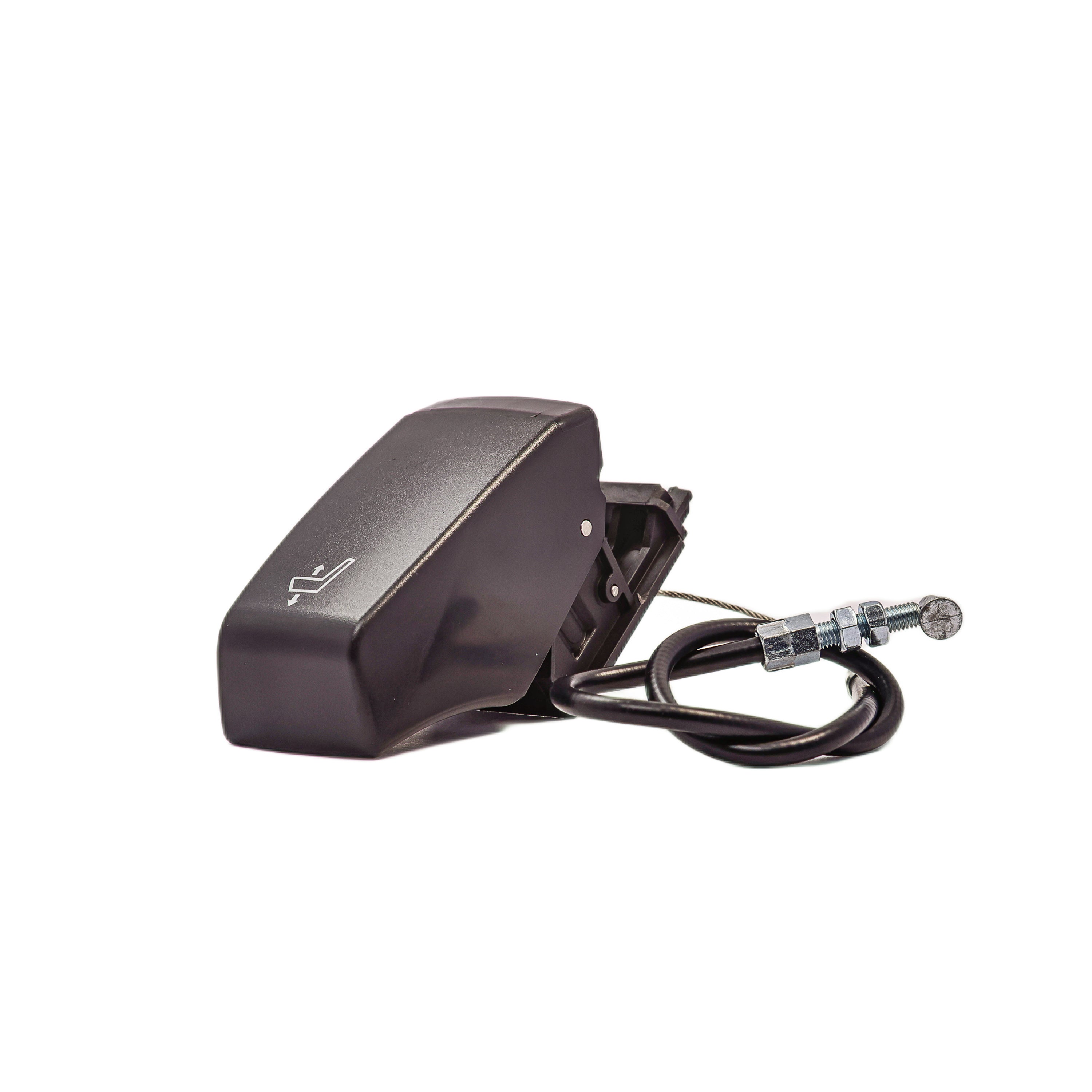 Conjunto tecla cabo acionamento assento Scania NTS Astra - tecla de acionamento da válvula do banco, utilizada para regulagem de altura do assento em caminhões Scania.