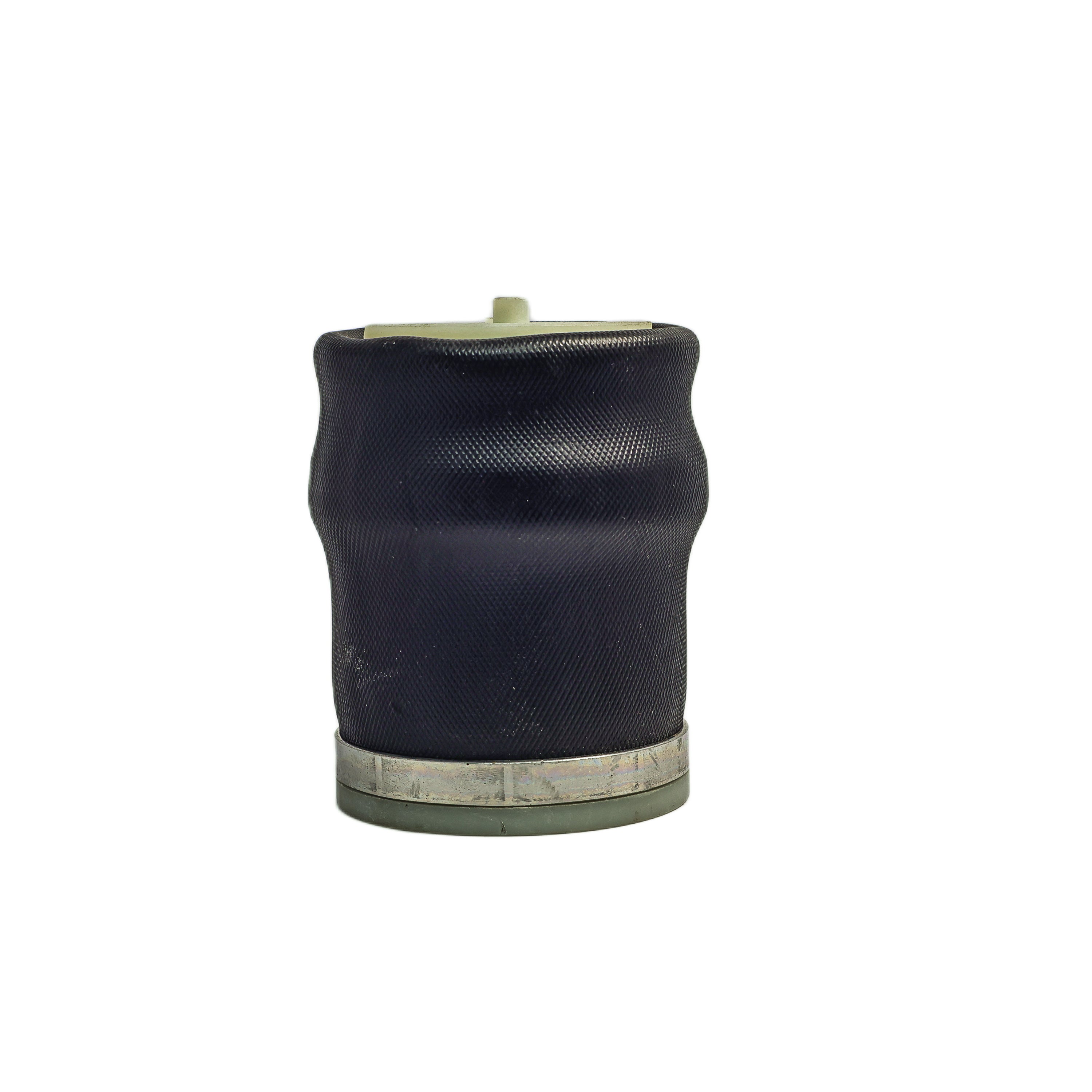 Bolsa pneumática para banco a ar de caminhão VW/MBB, vista frontal com base metálica inferior.