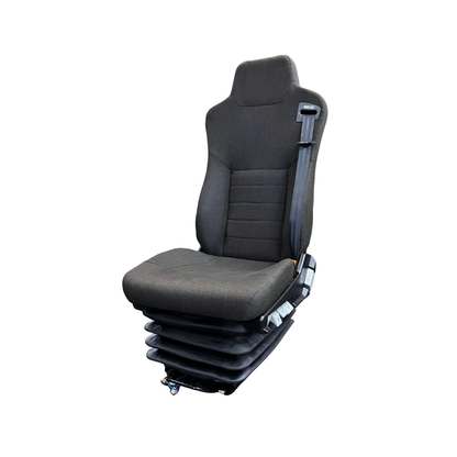 Banco pneumático universal para caminhão, vista frontal com cinto de 3 pontos integrado
