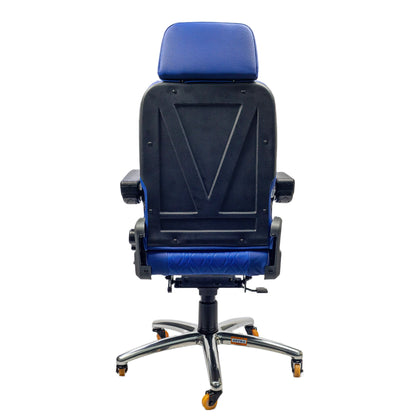 Cadeira Confort Navigator 4002 Astra azul – vista traseira com encosto ergonômico