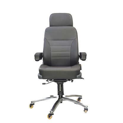 Cadeira Confort Navigator 4002 Cinza Astra – vista frontal com encosto ergonômico