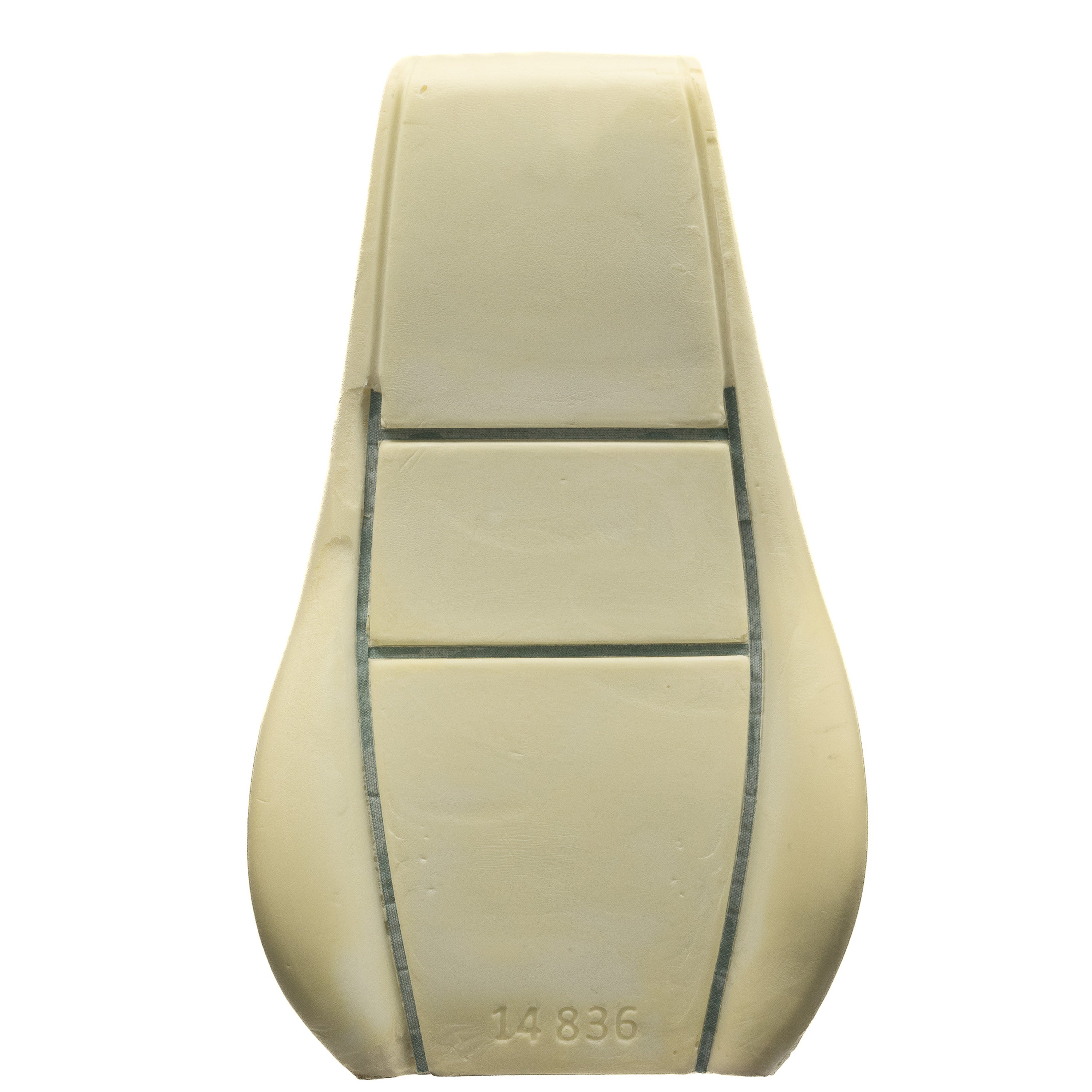 Espuma de encosto para banco Scania Série 5 NTS, vista frontal, com design anatômico em poliuretano de alta densidade.