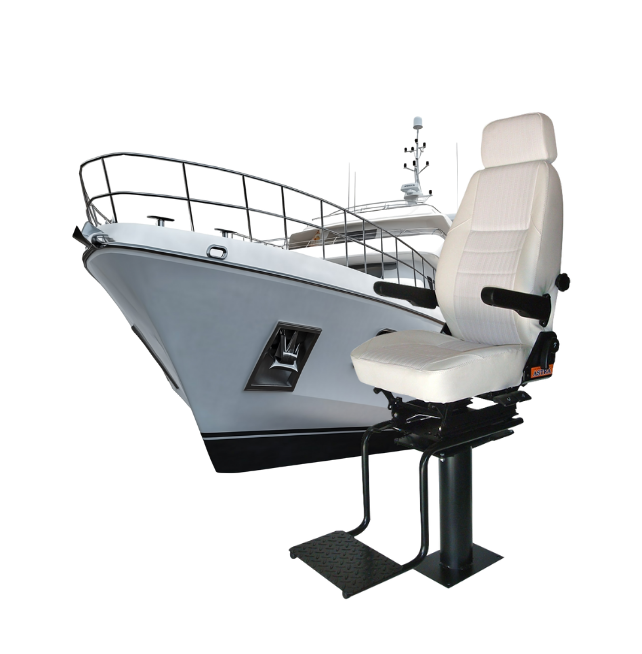 Embarcação acompanhada de um banco da Astra para aplicações navais.