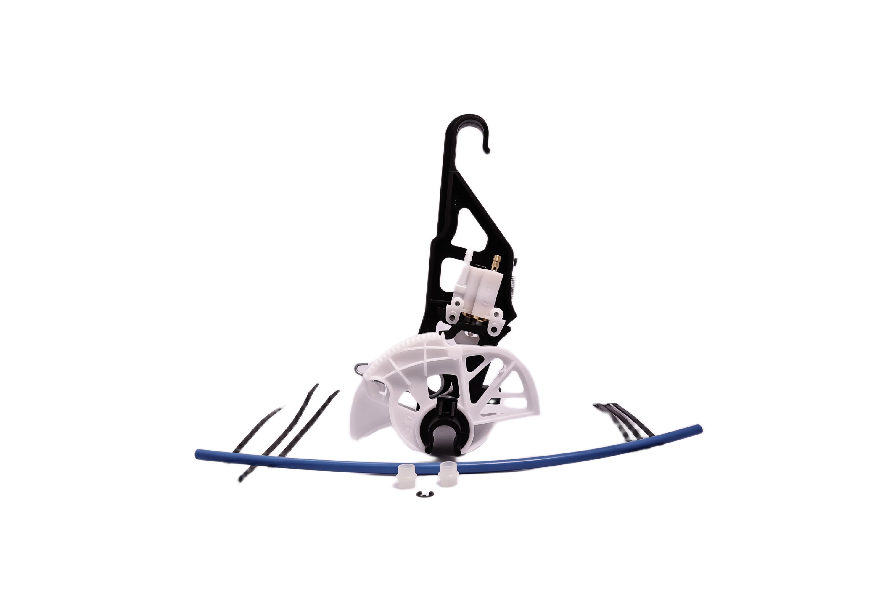 Válvula pneumática de suspensão para banco a ar Mercedes-Benz Axor e Atego, com mangueiras e conexões.